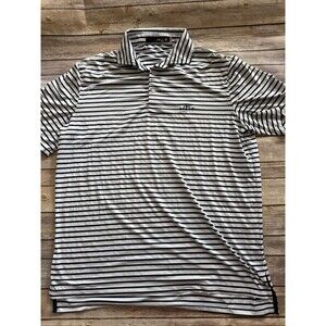RLX Ralph Laruen Performance Golf Polo Shirt Lar Blue Striped Daniel Island Club